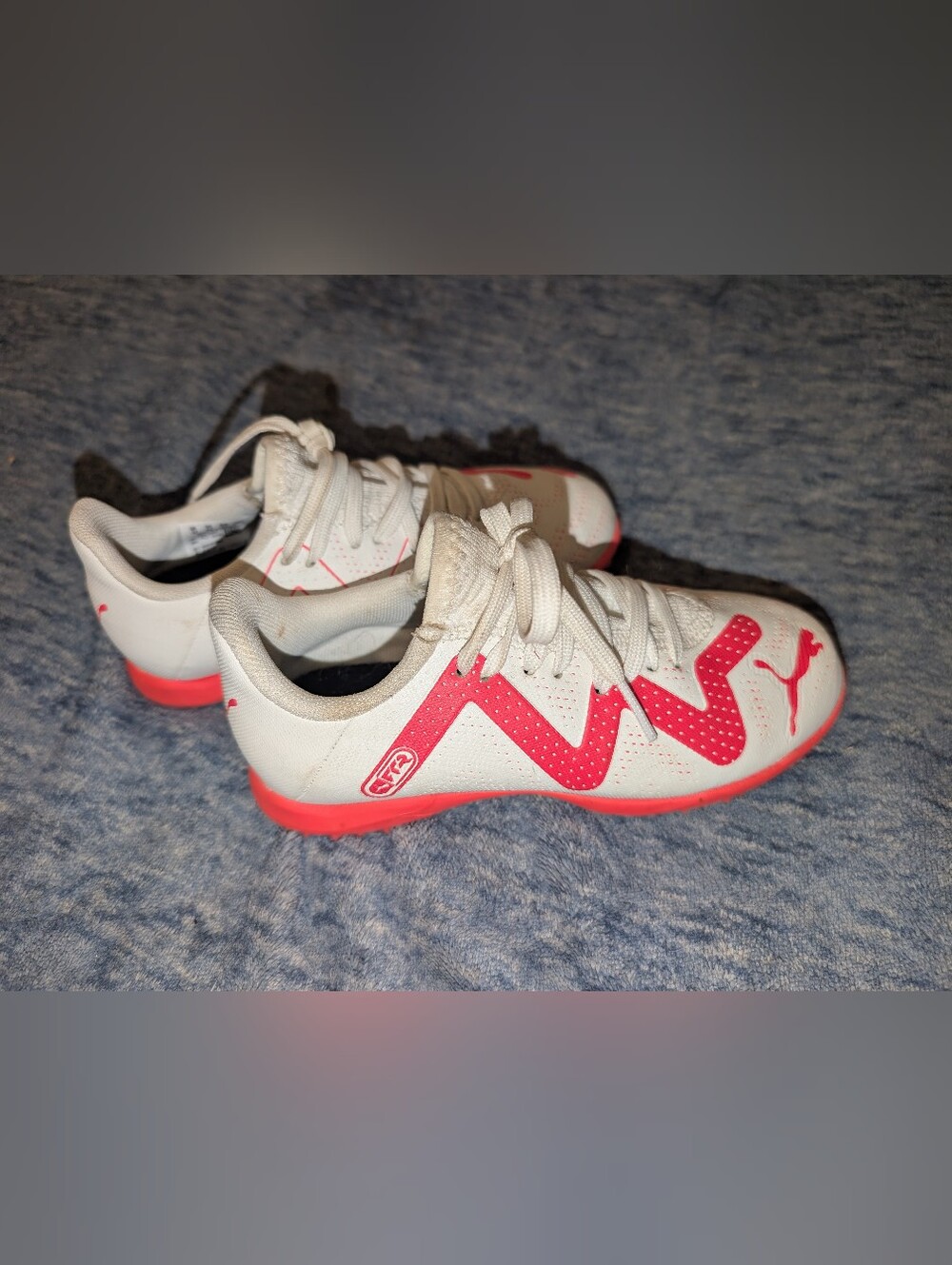Puma White and Pink Women's Athletic Turf Shoes
